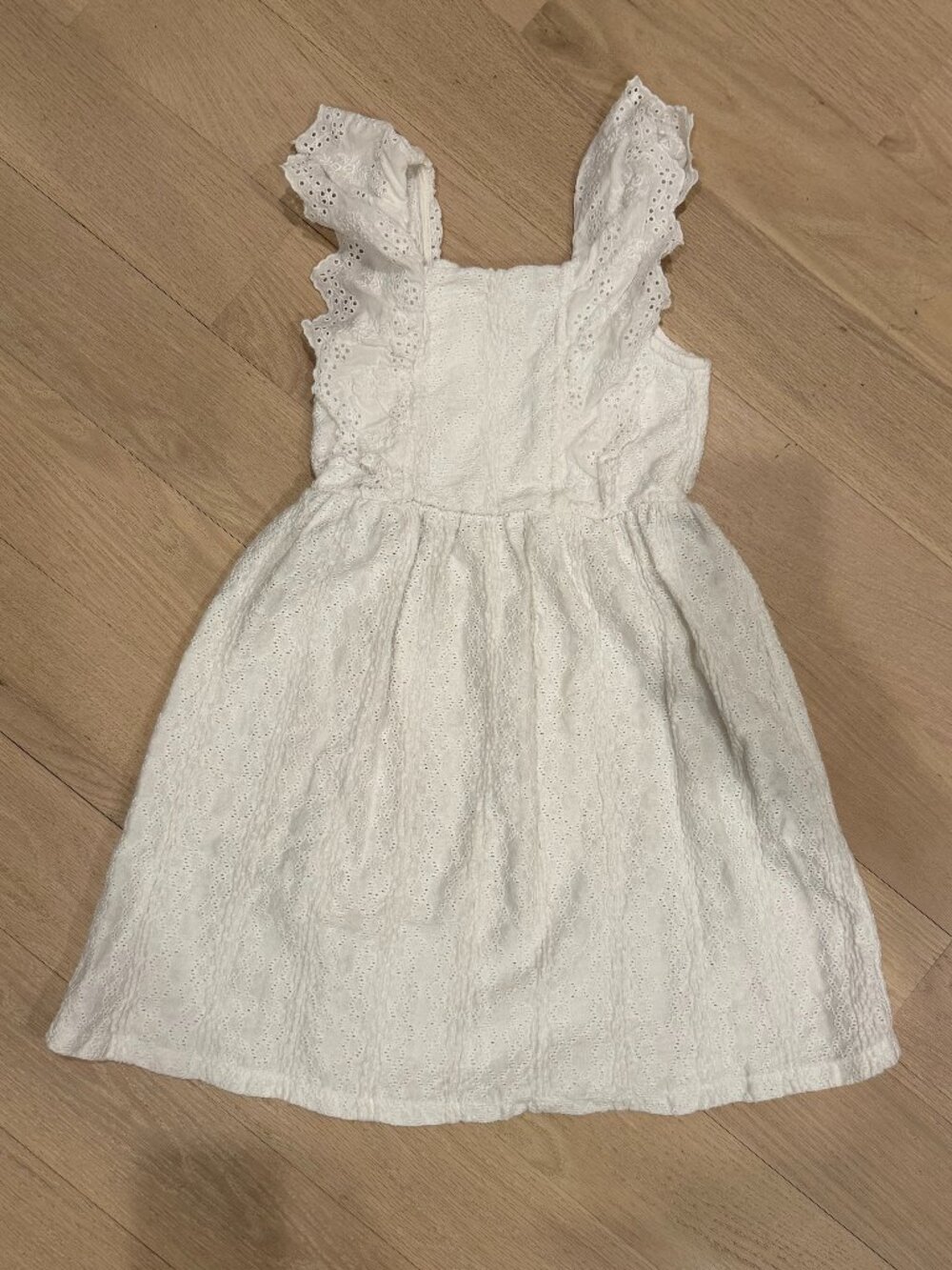 Zara White Eyelet Dress Girls Size 8